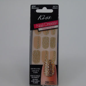 Kiss Gold Rhinestone Nail Strips Manicure Pedicure